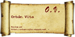 Orbán Vita névjegykártya